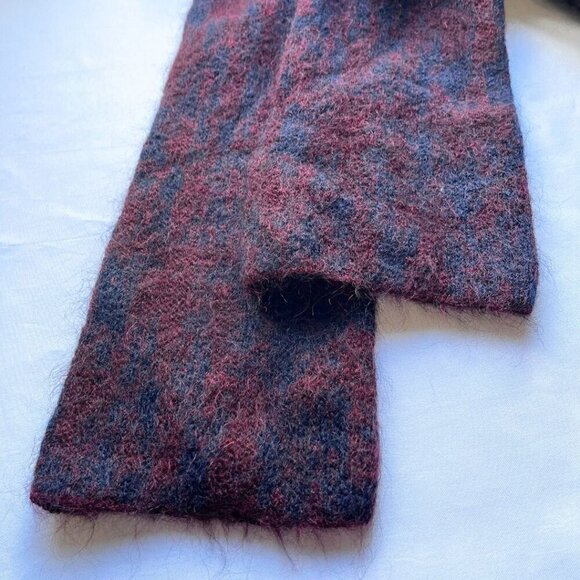 COS NAVY BURGUNDY MOHAIR WOOL BLEND FUZZY SHIFT SWEATER DRESS - S - Picture 9 of 11